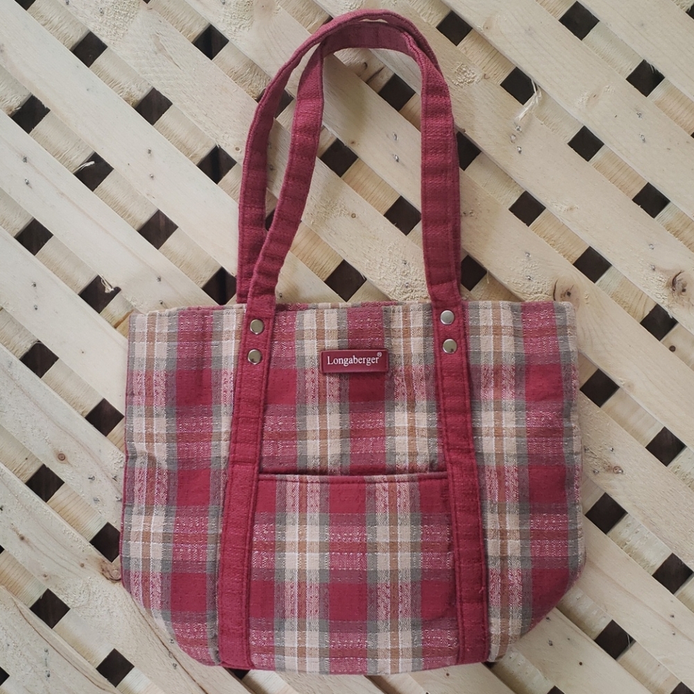 Longaberger plaid purse with magnetic close